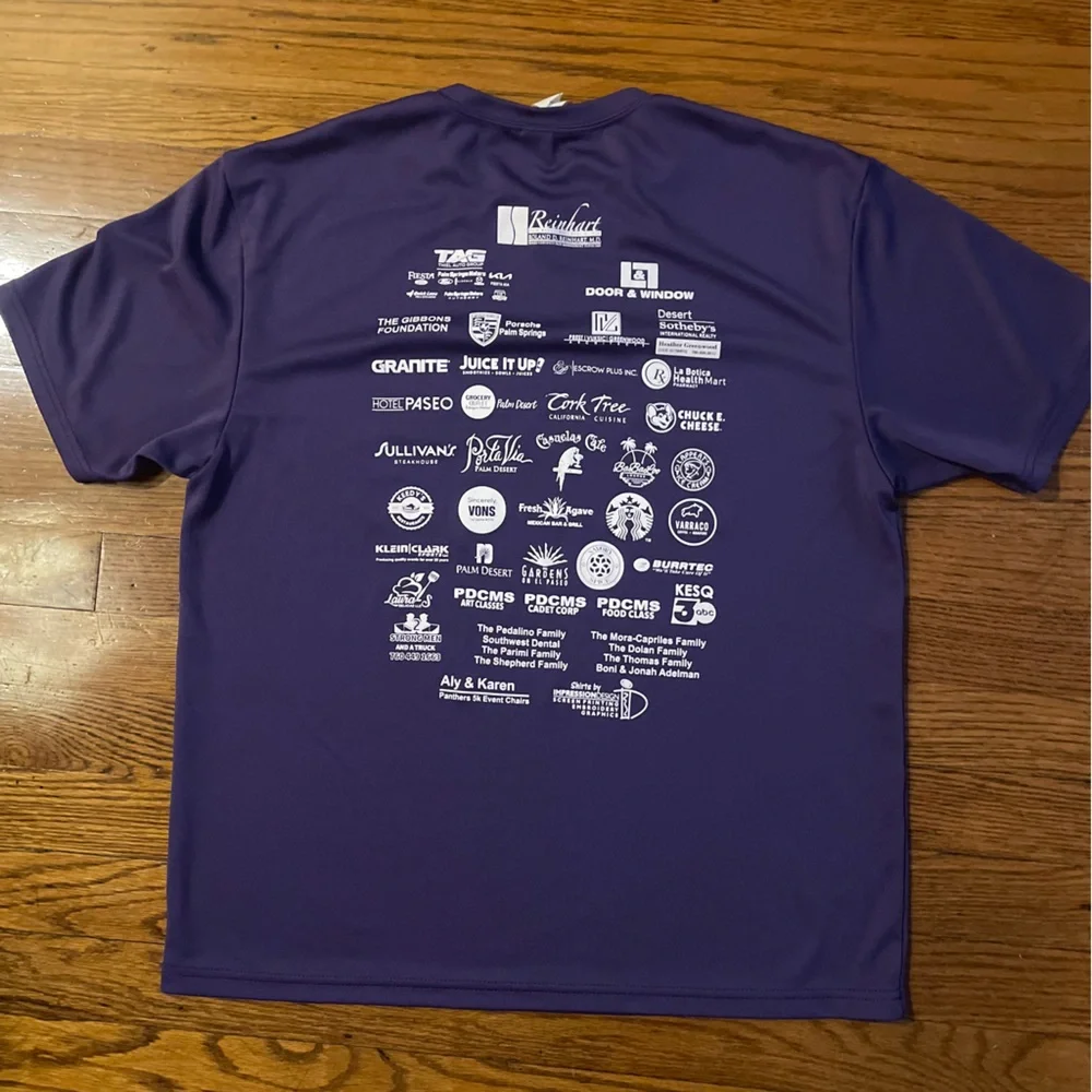 Purple Palm Desert, CA Panthers 5k Running Merch Graphic Short Sleeve T-Shirt